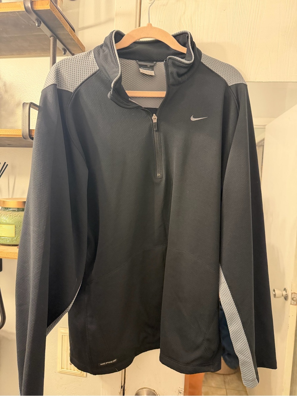 Nike Black & Light Gray Quarter-Zip Performance Jacket